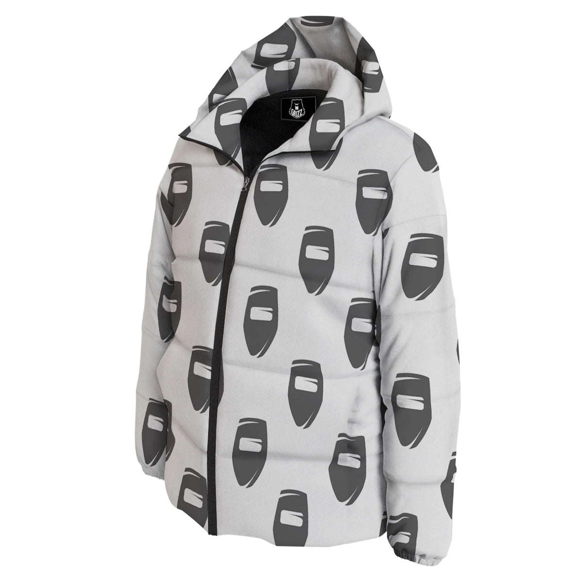 Mask Welding Print Pattern Down Jacket-grizzshop