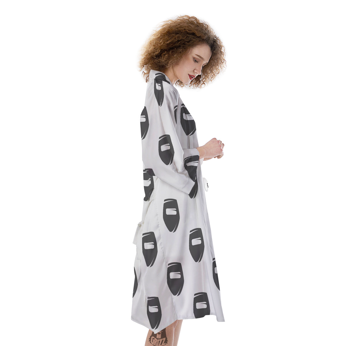Mask Welding Print Pattern Kimono-grizzshop