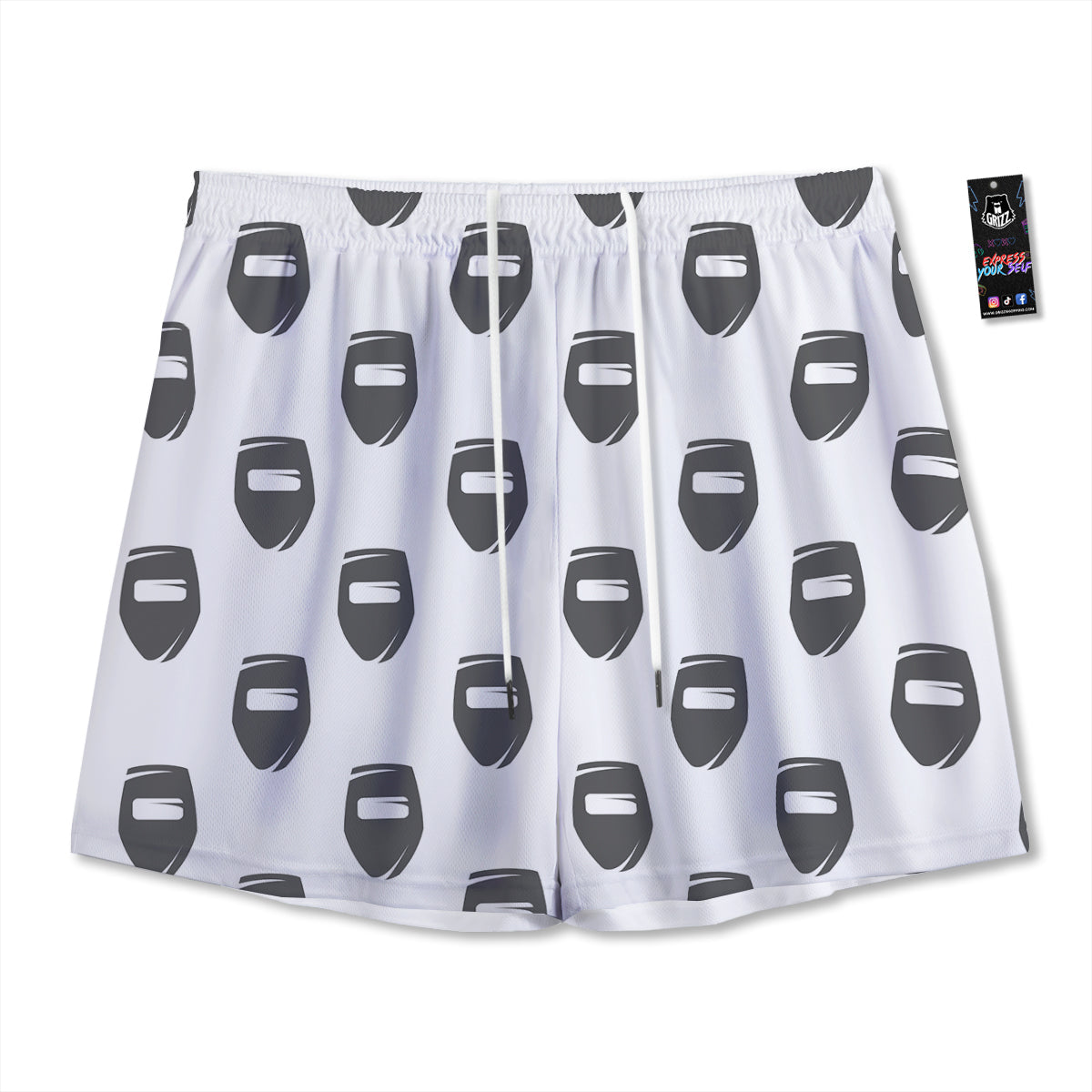 Mask Welding Print Pattern Mesh Shorts-grizzshop