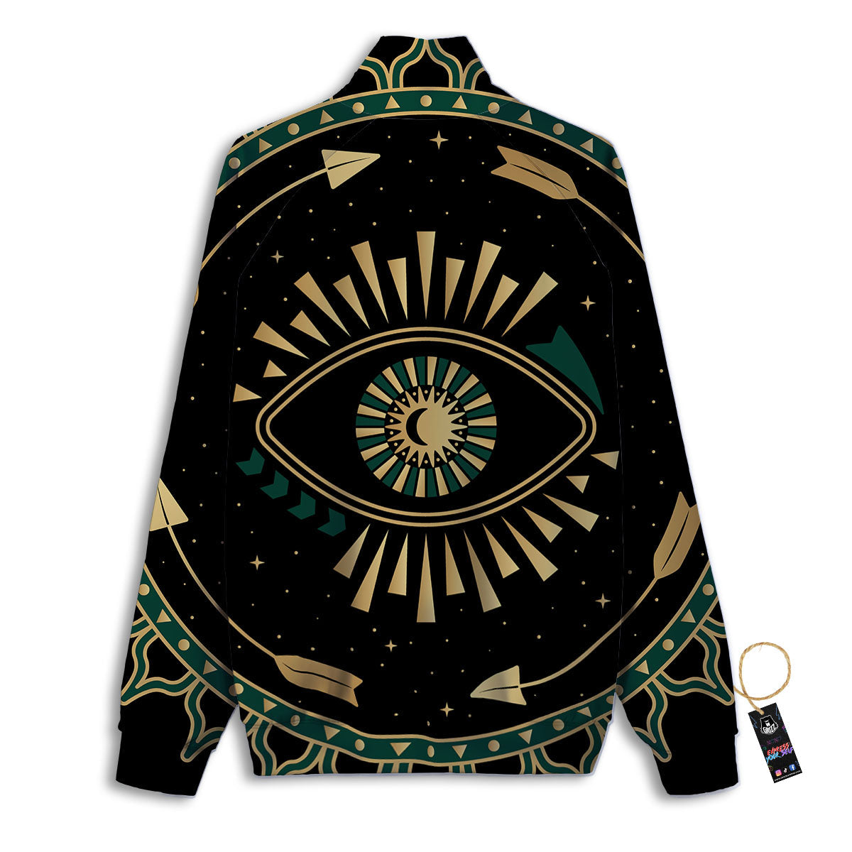 Masonic Eye Green Print Track Jacket-grizzshop