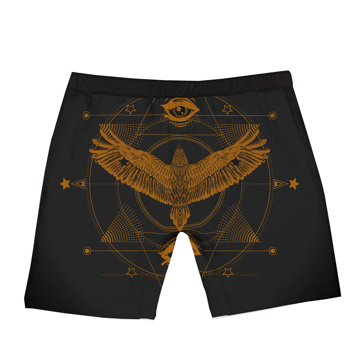 Masonic Eye Raven Print Boxer Briefs-grizzshop