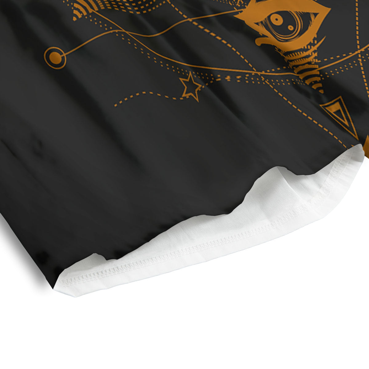Masonic Eye Raven Print Men's Athletic Shorts