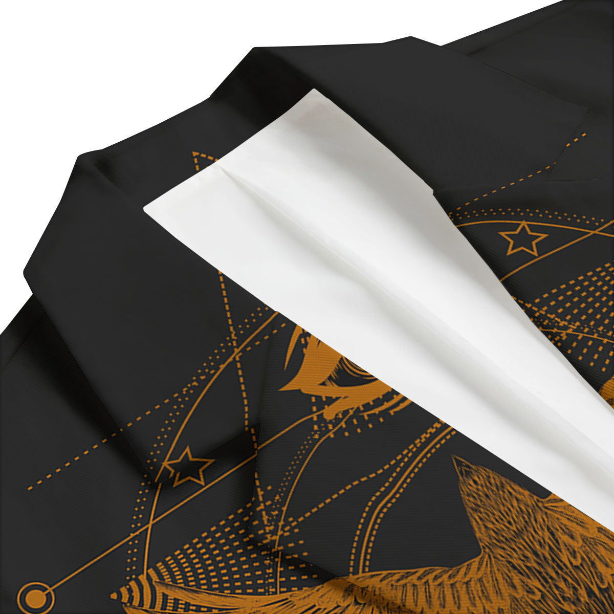 Masonic Eye Raven Print Men's Blazer-grizzshop