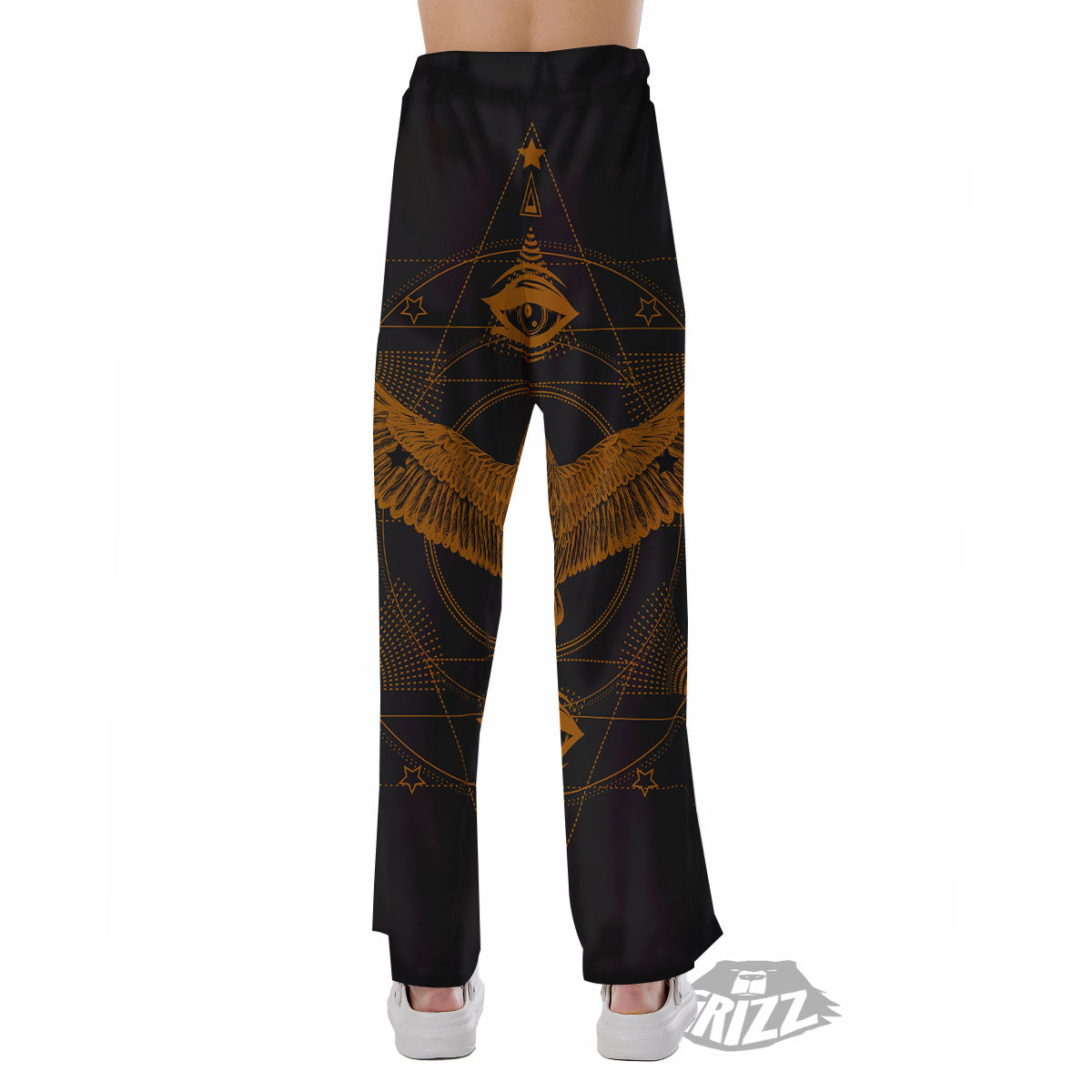 Masonic Eye Raven Print Pajama Pants-grizzshop