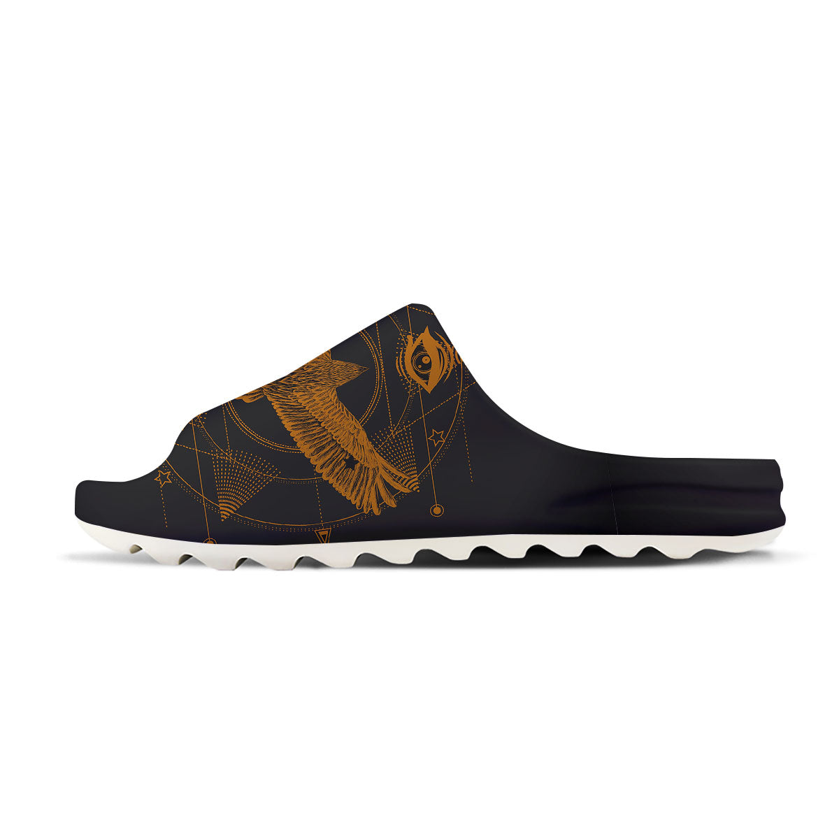 Masonic Eye Raven Print Sandals-grizzshop