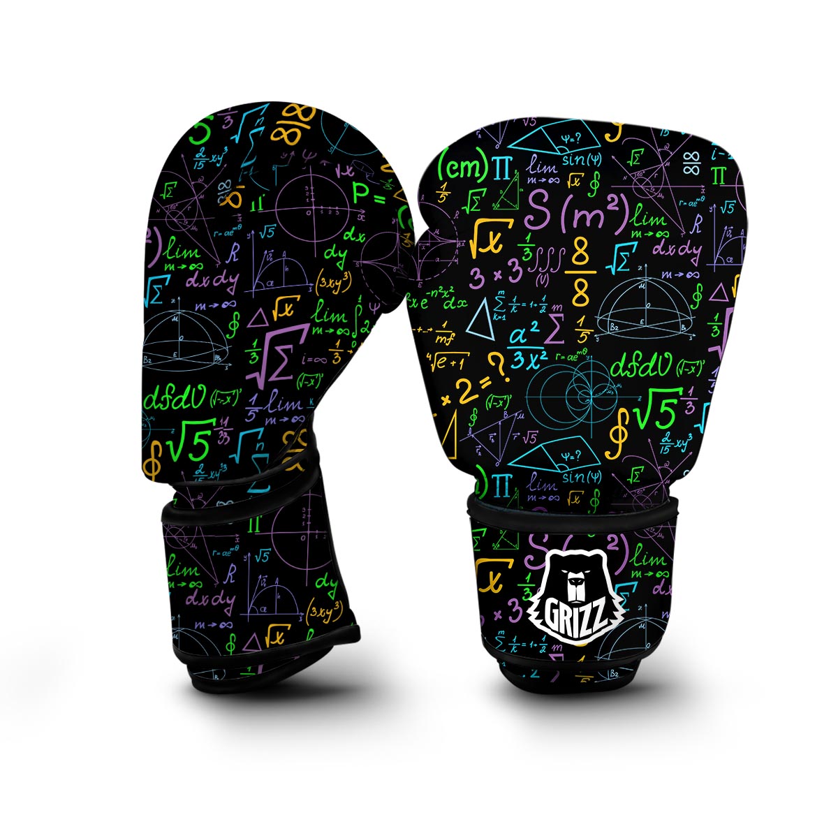 Math Pattern Print Boxing Gloves-grizzshop