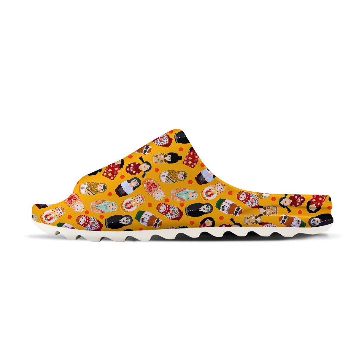 Matryoshka Doll Yellow Print Pattern Sandals-grizzshop