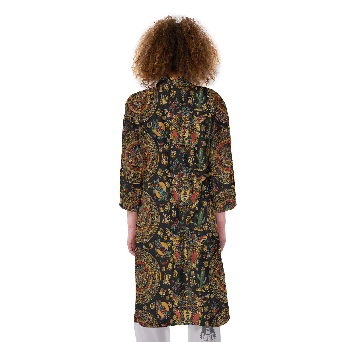 Maya Ancient Print Pattern Kimono-grizzshop