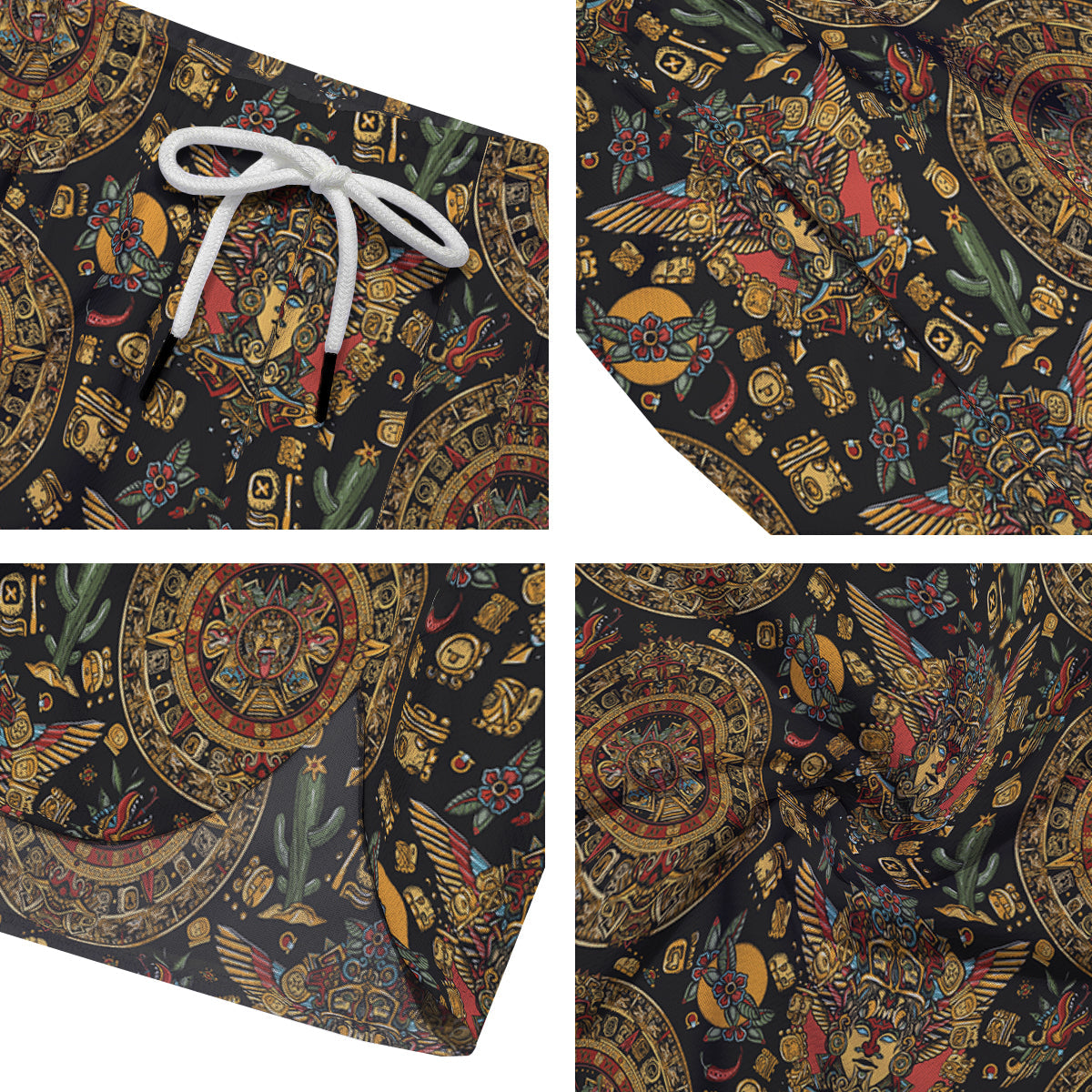 Maya Ancient Print Pattern Men's Running Shorts-grizzshop