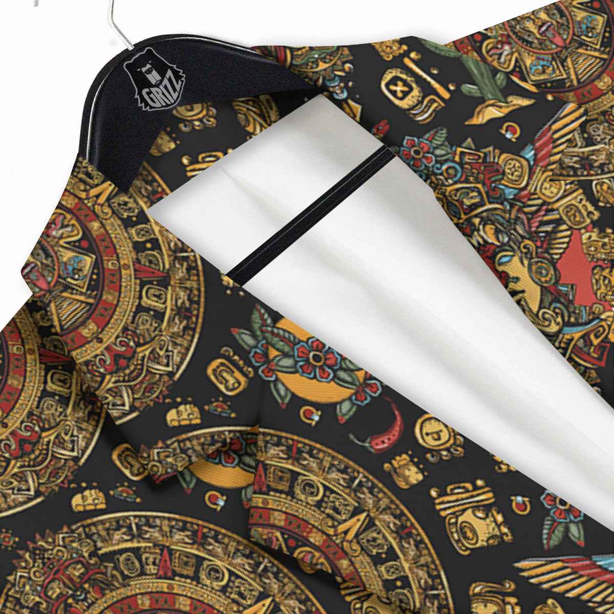Maya Ancient Print Pattern Men's Sport Coat-grizzshop