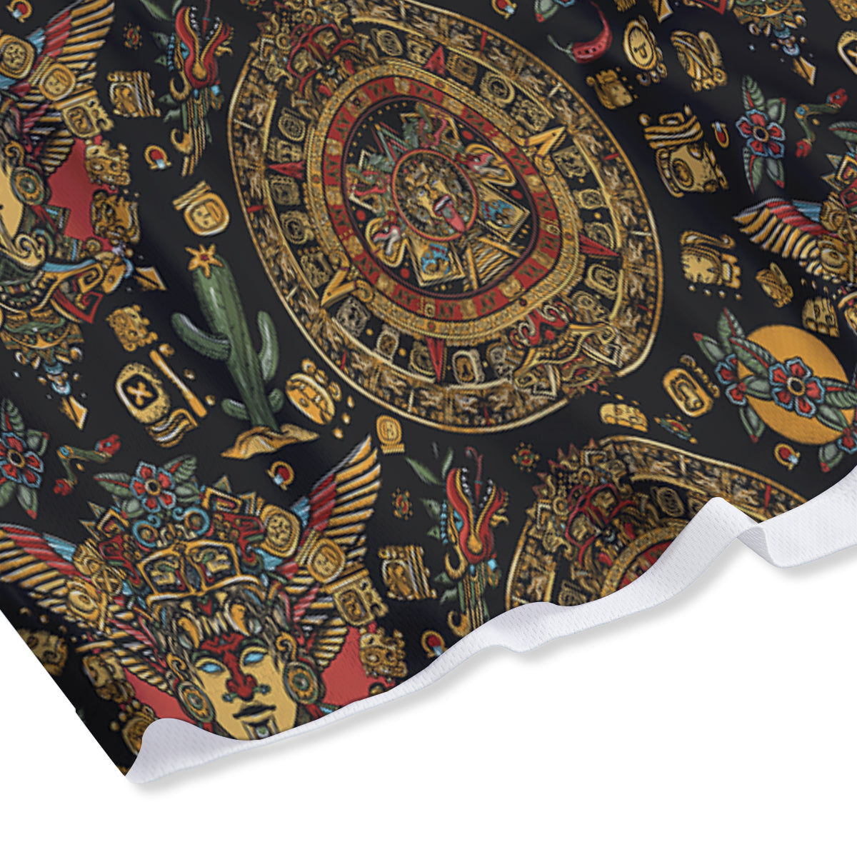 Maya Ancient Print Pattern Mesh Shorts-grizzshop