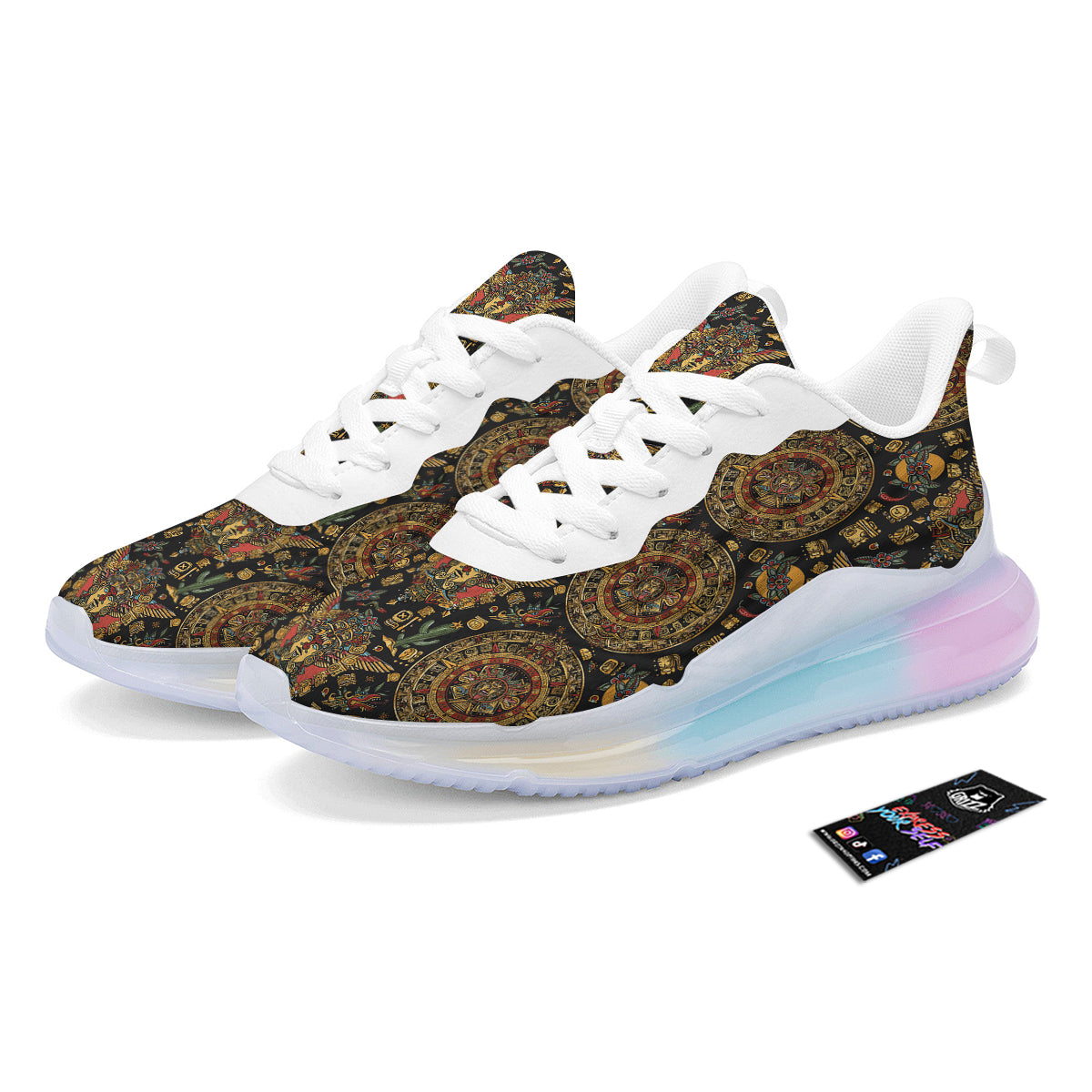 Maya Ancient Print Pattern Running Sneakers-grizzshop