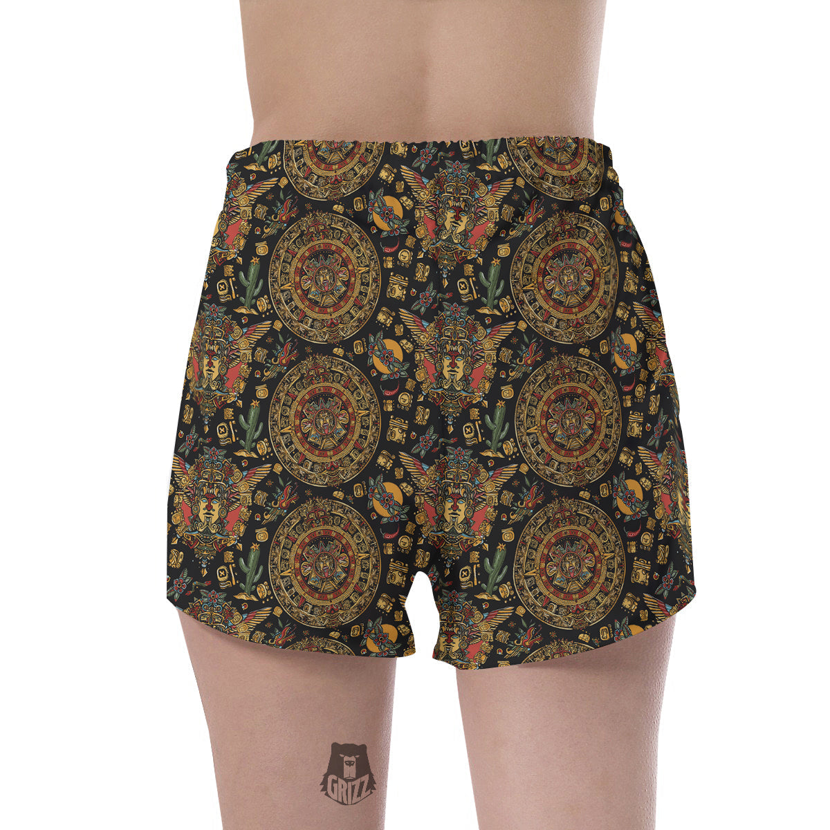 Maya Ancient Print Pattern Women's Shorts-grizzshop