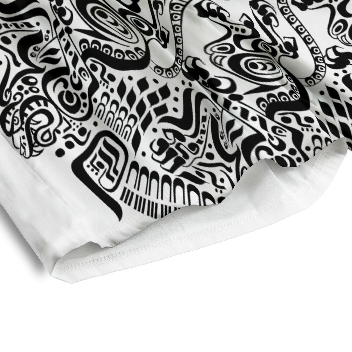 Maya Calendar White And Black Print Men's Athletic Shorts