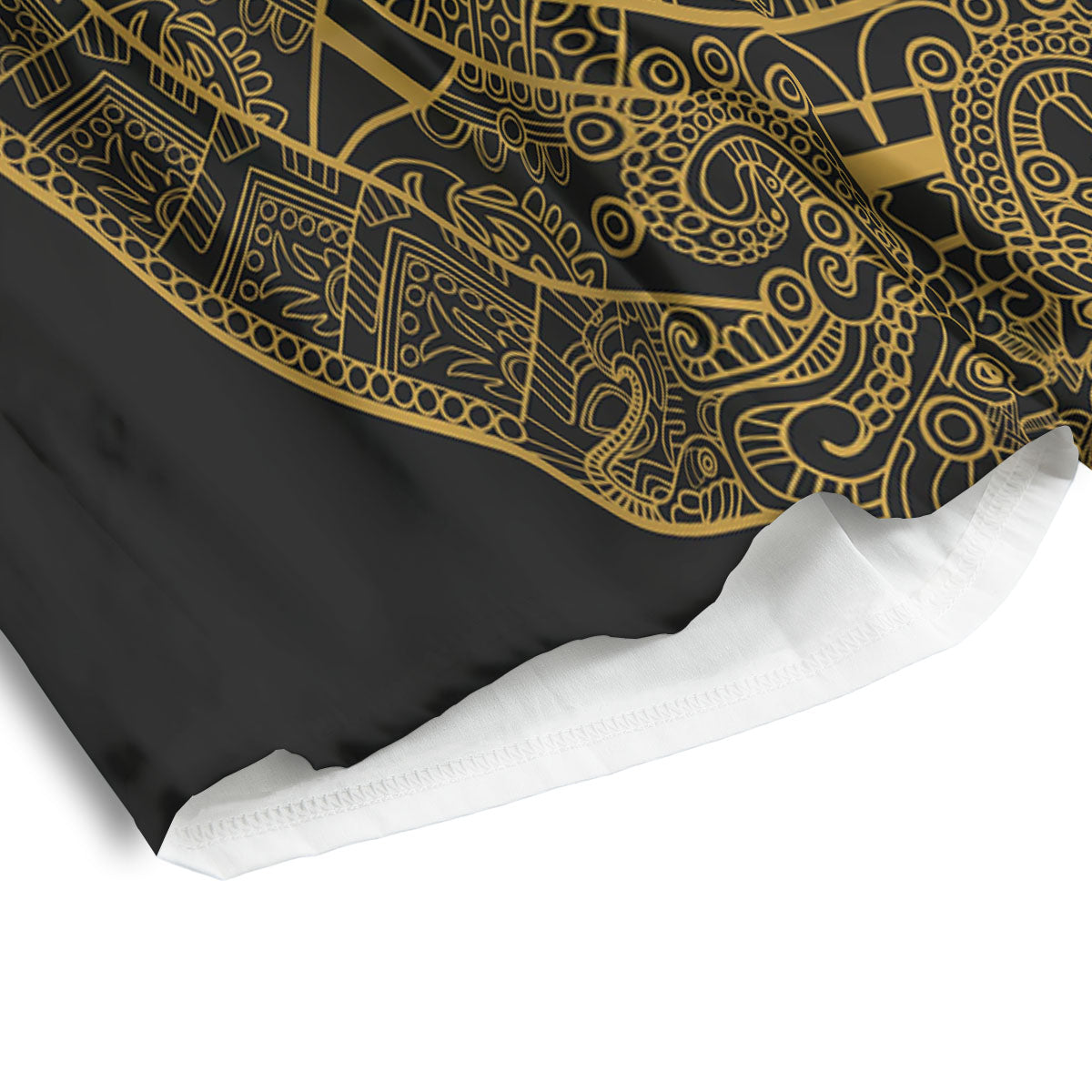 Maya Calendar Yellow And Black Print Men's Athletic Shorts