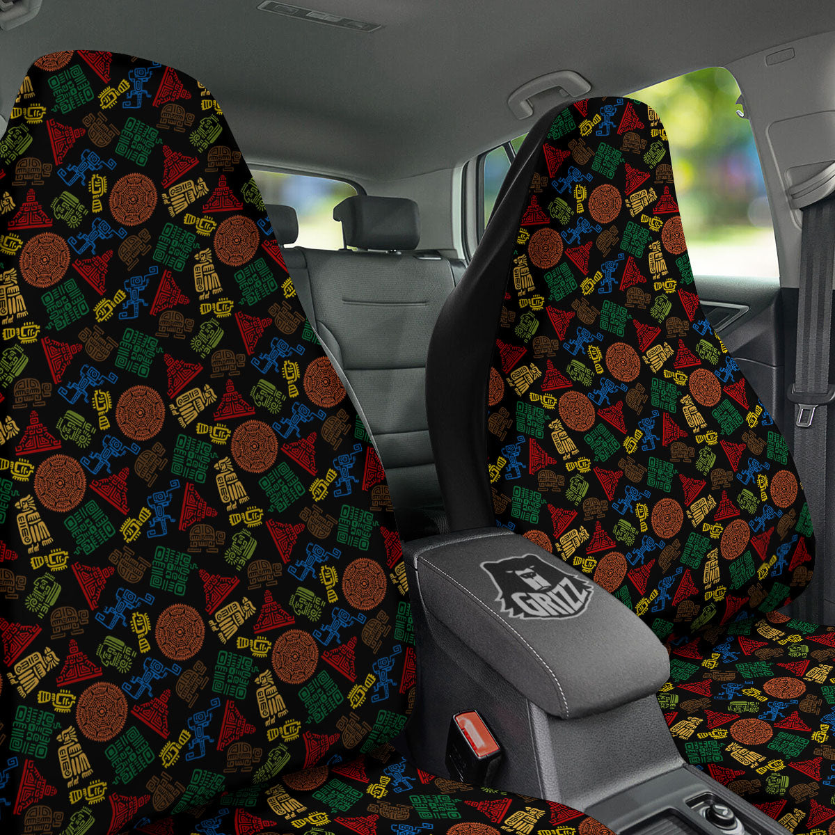 Maya Colorful Print Pattern Car Seat Covers-grizzshop