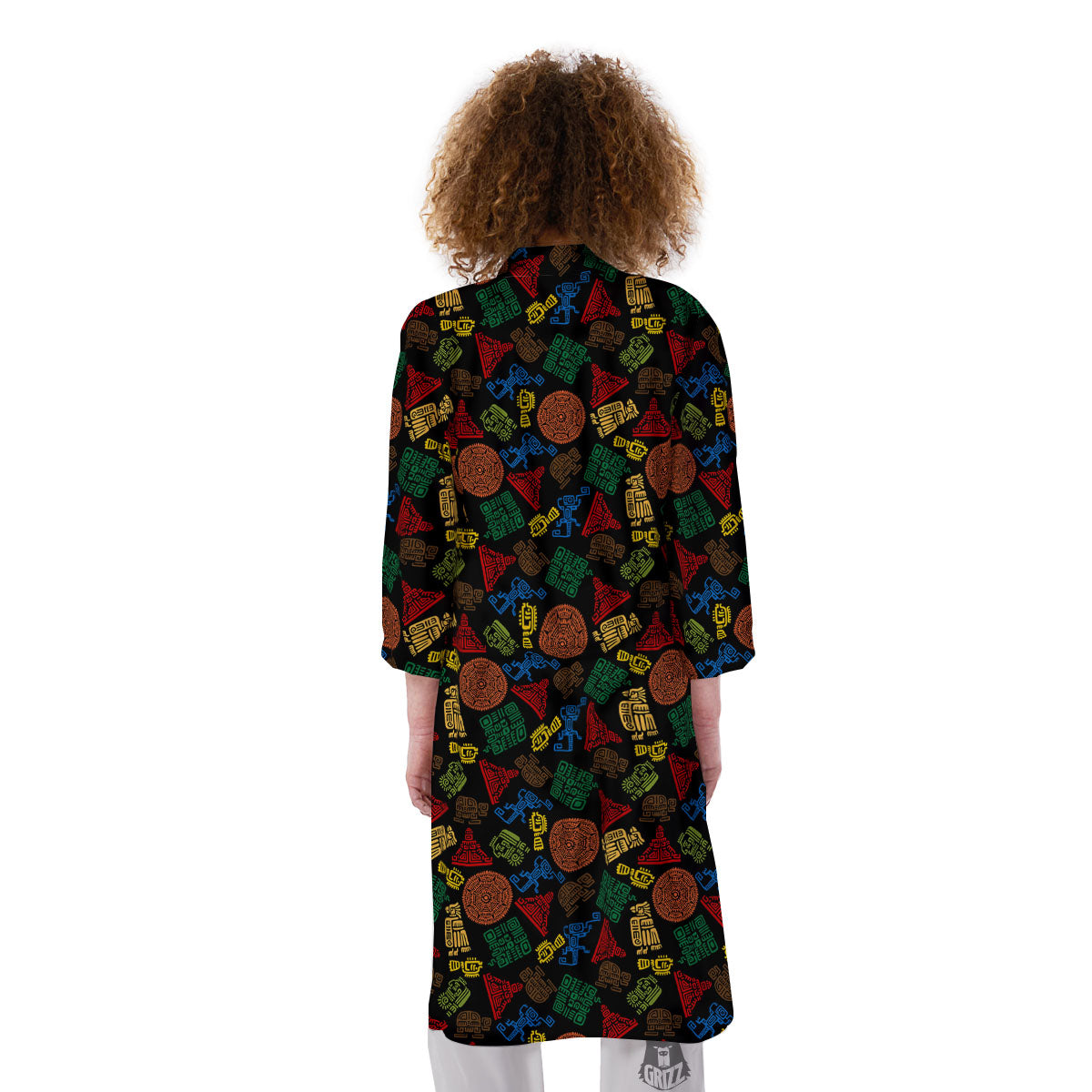 Maya Colorful Print Pattern Kimono-grizzshop