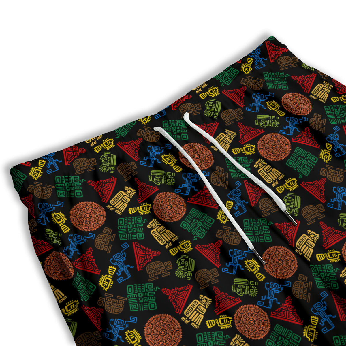 Maya Colorful Print Pattern Men's Athletic Shorts