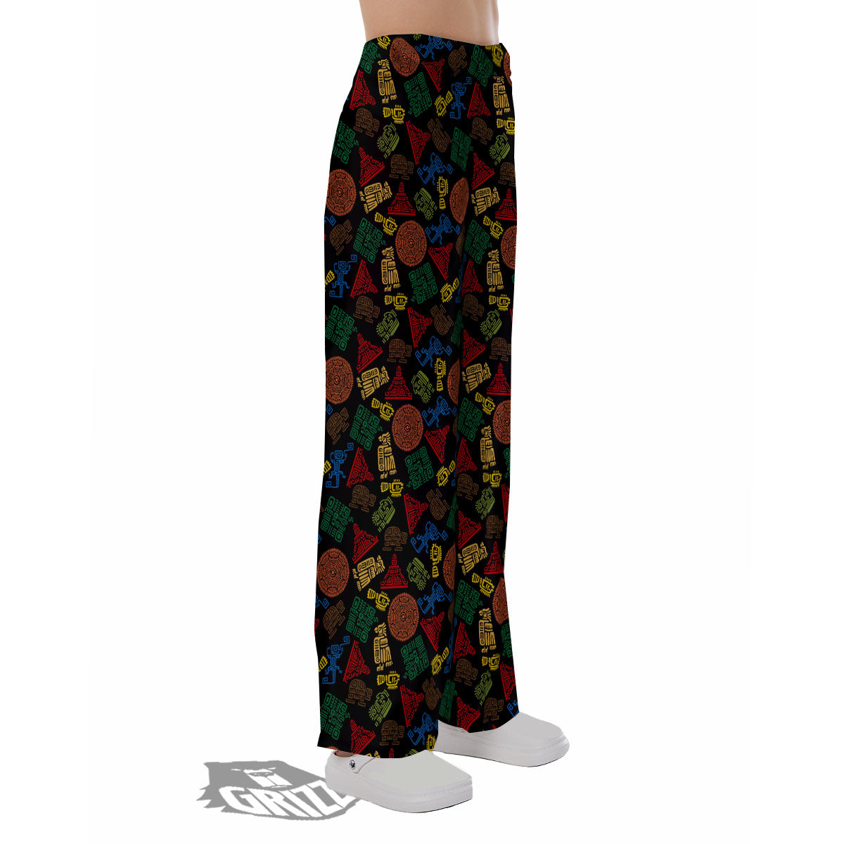 Maya Colorful Print Pattern Pajama Pants-grizzshop
