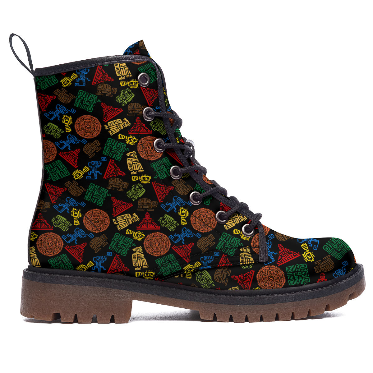 Maya Colorful Print Pattern Work Boots-grizzshop