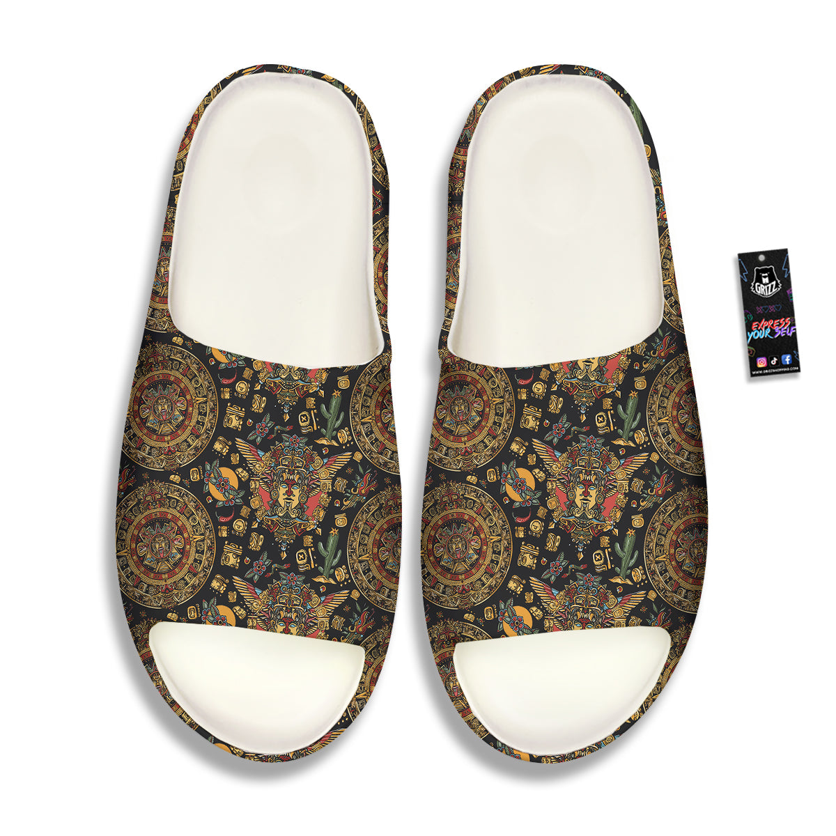 Maya Ancient Print Pattern Sandals-grizzshop