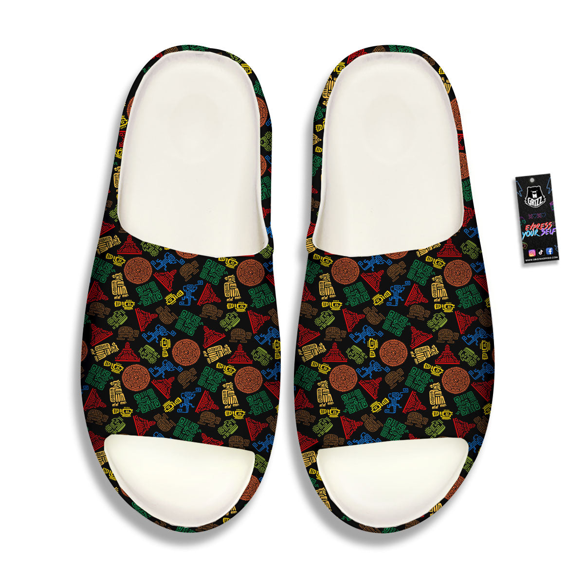 Maya Colorful Print Pattern Sandals-grizzshop