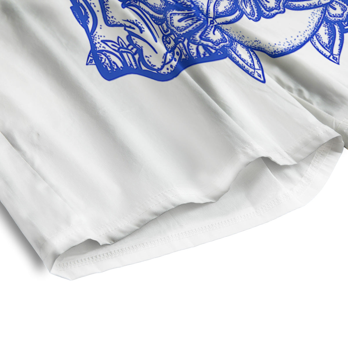 Mayan Statue White And Blue Print Men's Athletic Shorts