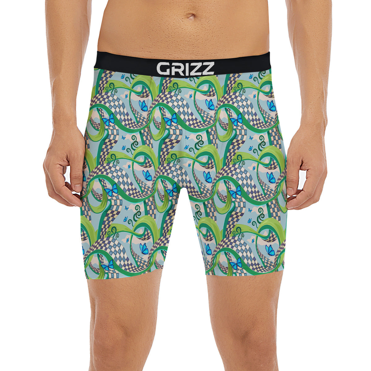 Maze Checkered Print Pattern Boxer Briefs-grizzshop