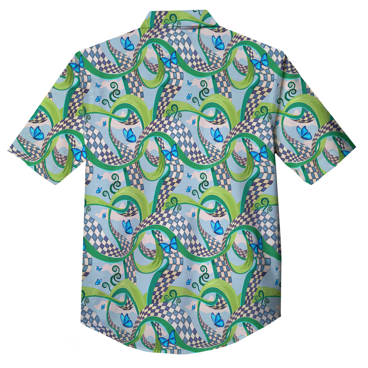 Maze Checkered Print Pattern Button Up Shirt-grizzshop