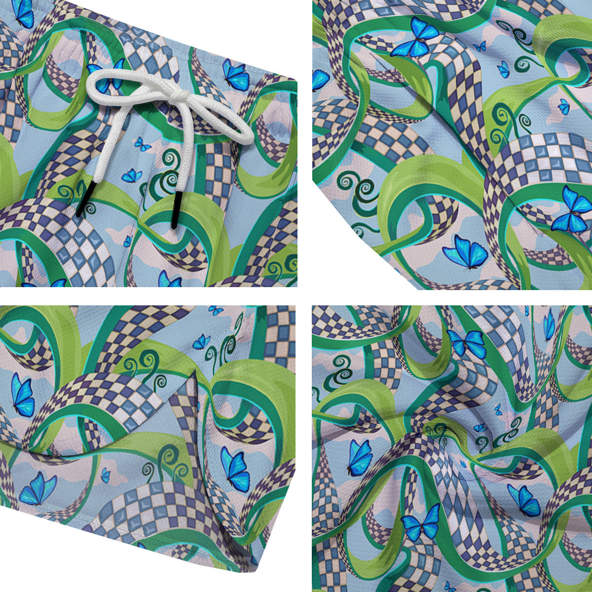 Maze Checkered Print Pattern Men's Running Shorts-grizzshop