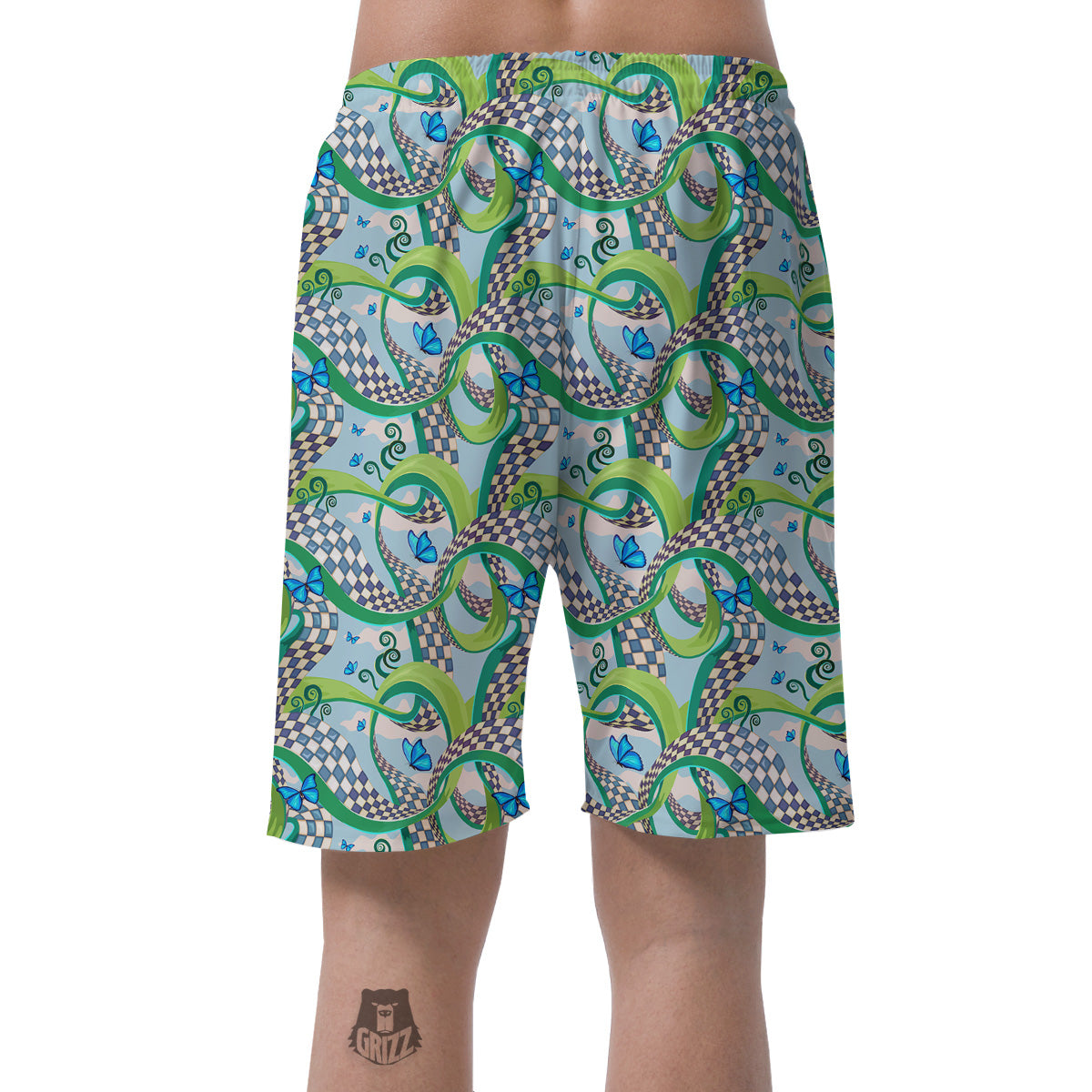 Maze Checkered Print Pattern Men's Shorts-grizzshop