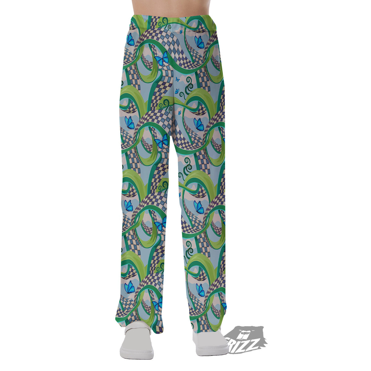 Maze Checkered Print Pattern Pajama Pants-grizzshop