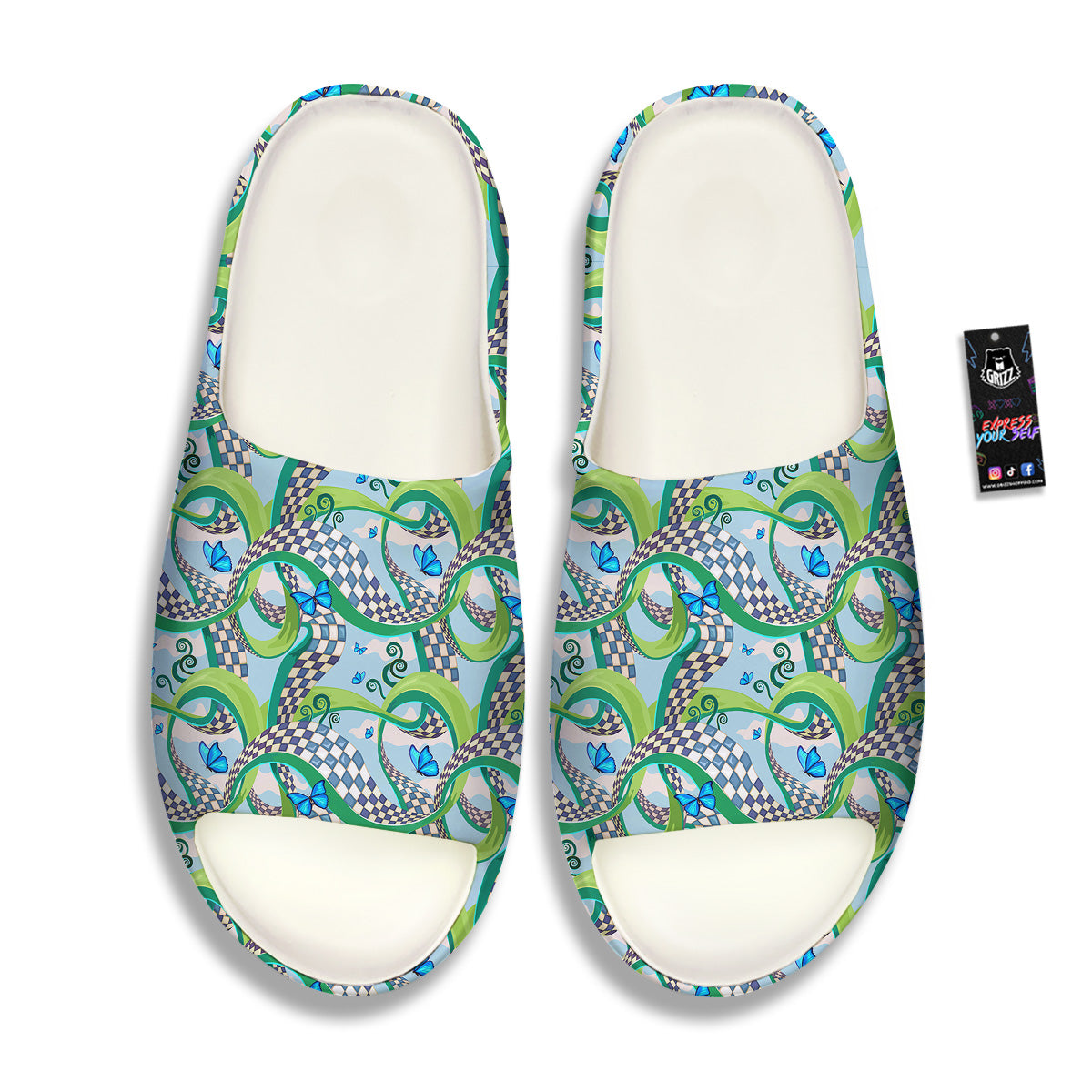 Maze Checkered Print Pattern Sandals-grizzshop