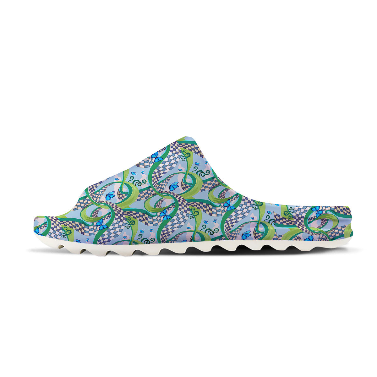 Maze Checkered Print Pattern Sandals-grizzshop