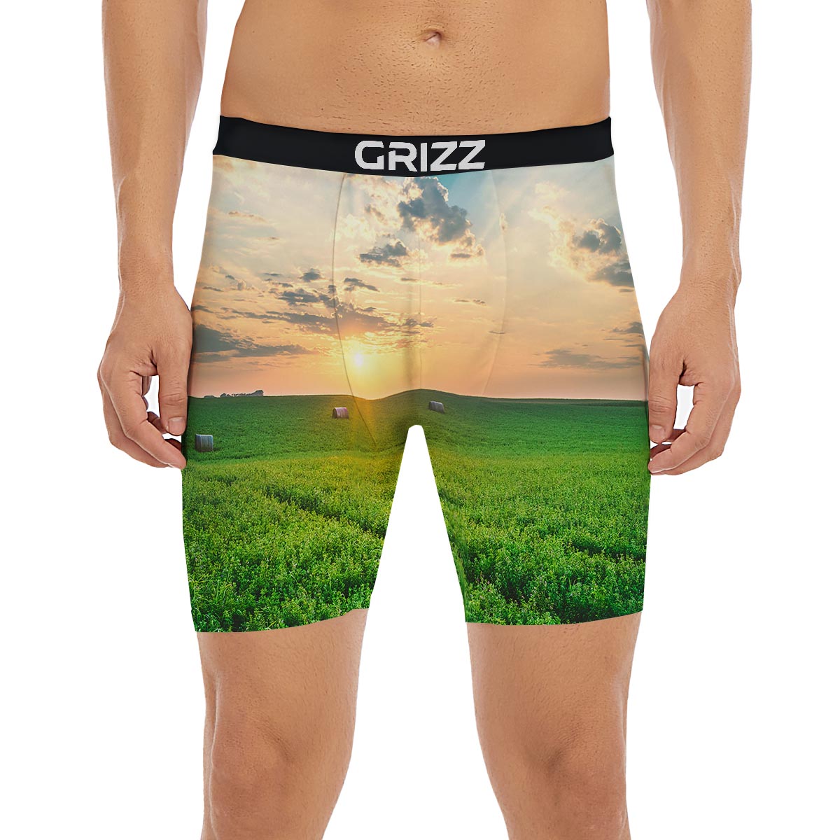 Meadow Sunrise Print Boxer Briefs-grizzshop