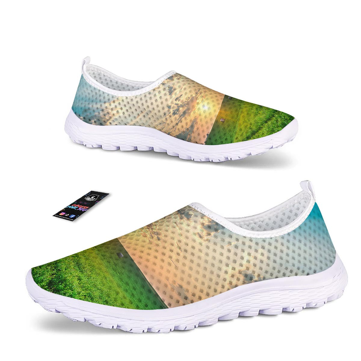 Meadow Sunrise Print Nurse Shoes-grizzshop