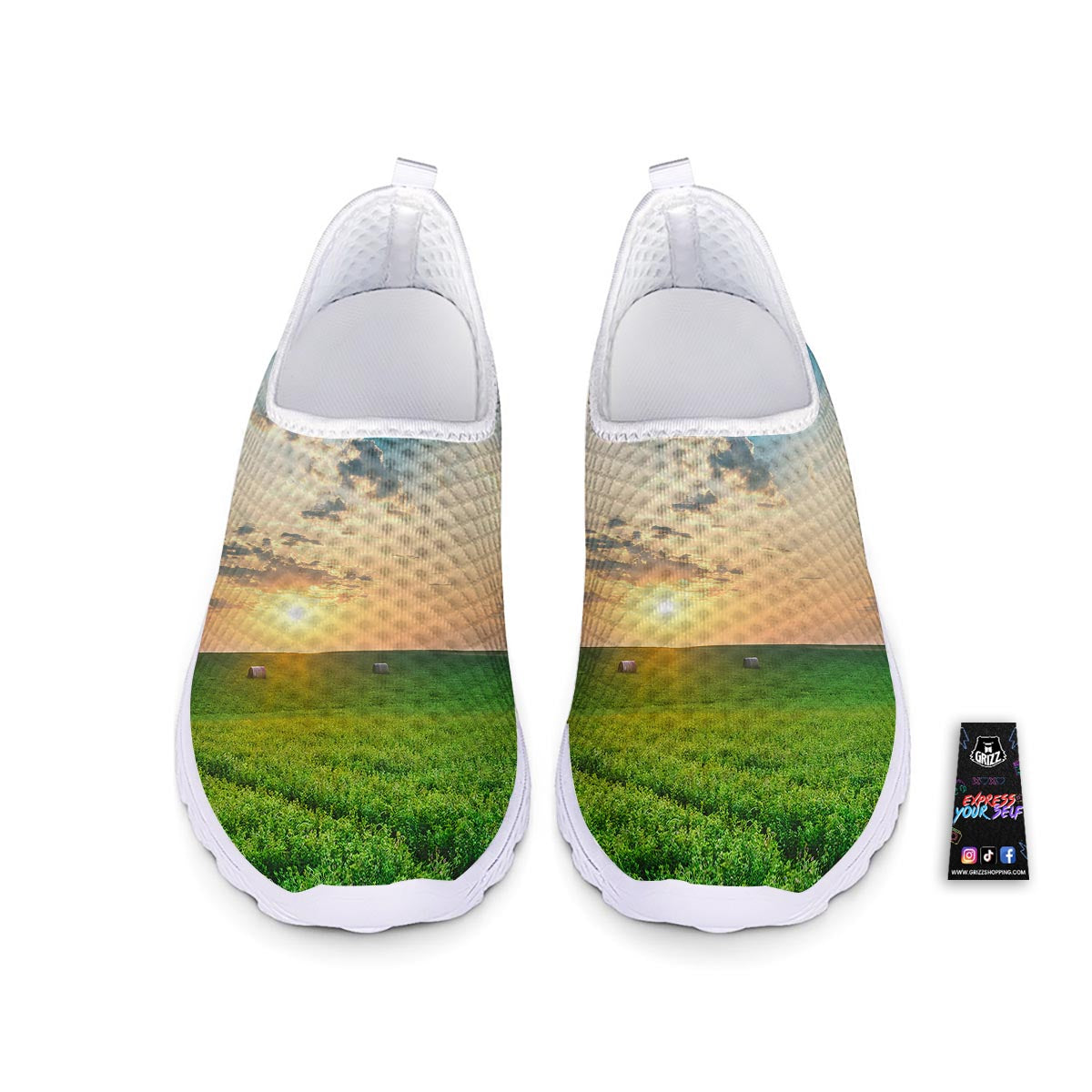 Meadow Sunrise Print Nurse Shoes-grizzshop