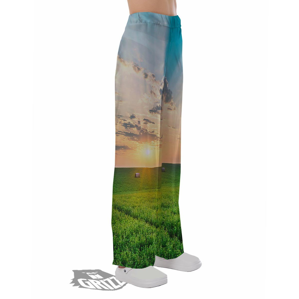 Meadow Sunrise Print Pajama Pants-grizzshop