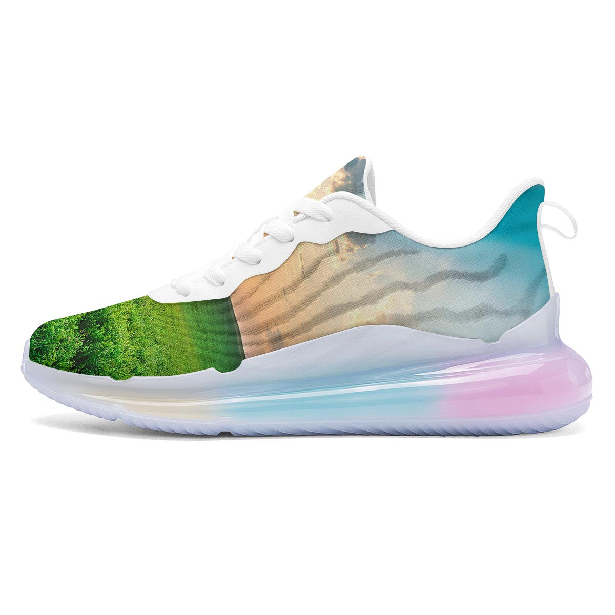 Meadow Sunrise Print Running Sneakers-grizzshop