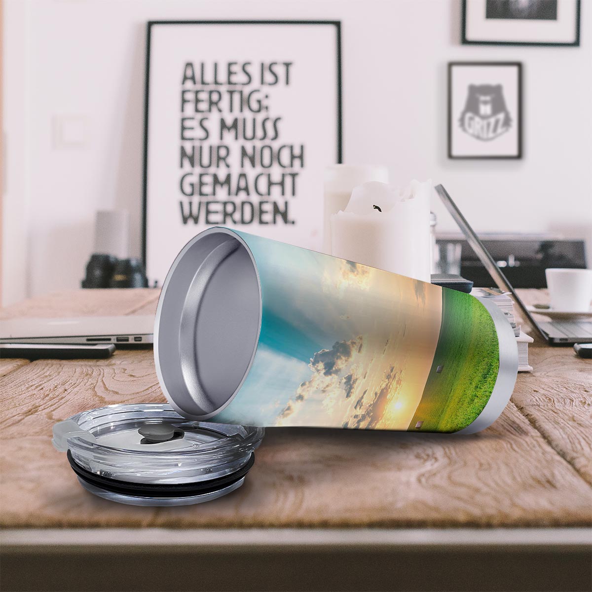 Meadow Sunrise Print Tumbler-grizzshop