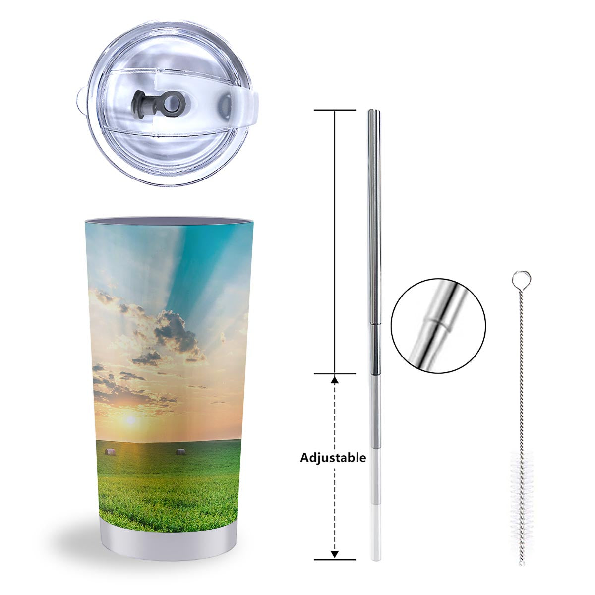 Meadow Sunrise Print Tumbler-grizzshop