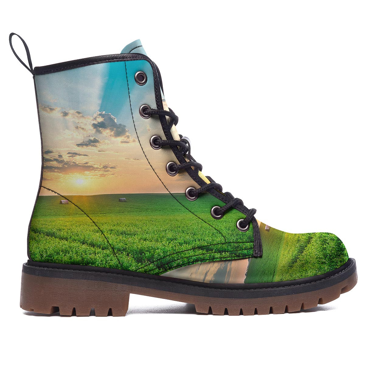 Meadow Sunrise Print Work Boots-grizzshop