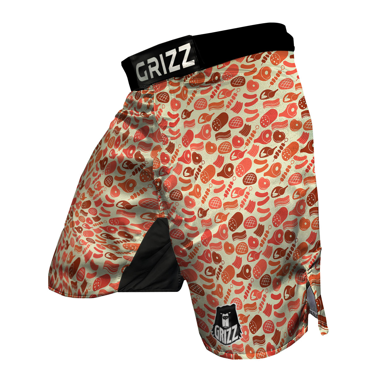 Meat Beef Pork Print Pattern MMA Shorts-grizzshop