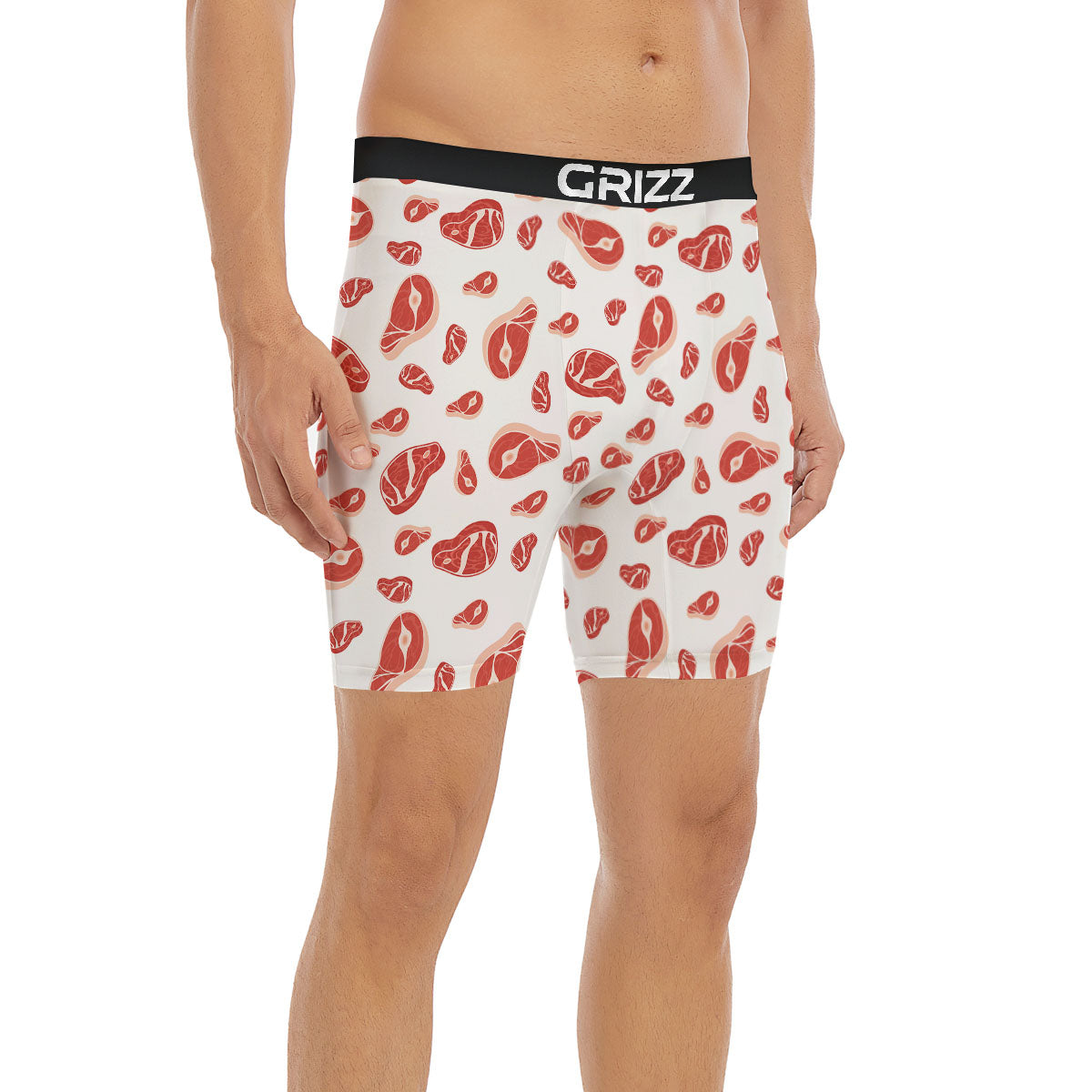 Meat Print Pattern Boxer Briefs-grizzshop