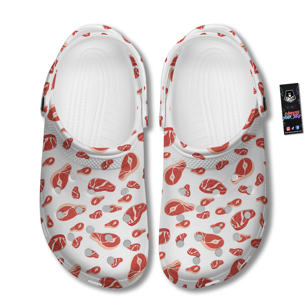 Meat Print Pattern Clog-grizzshop