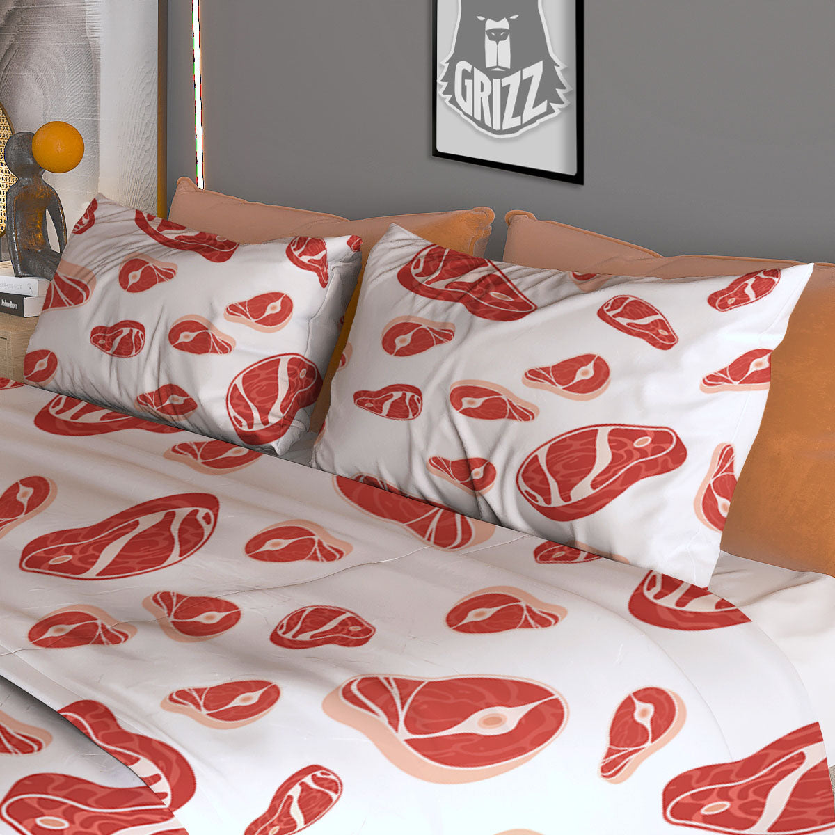 Meat Print Pattern Duvet Cover Bedding Set-grizzshop