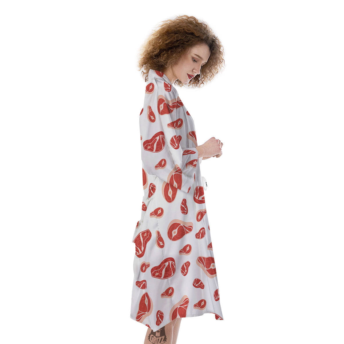 Meat Print Pattern Kimono-grizzshop