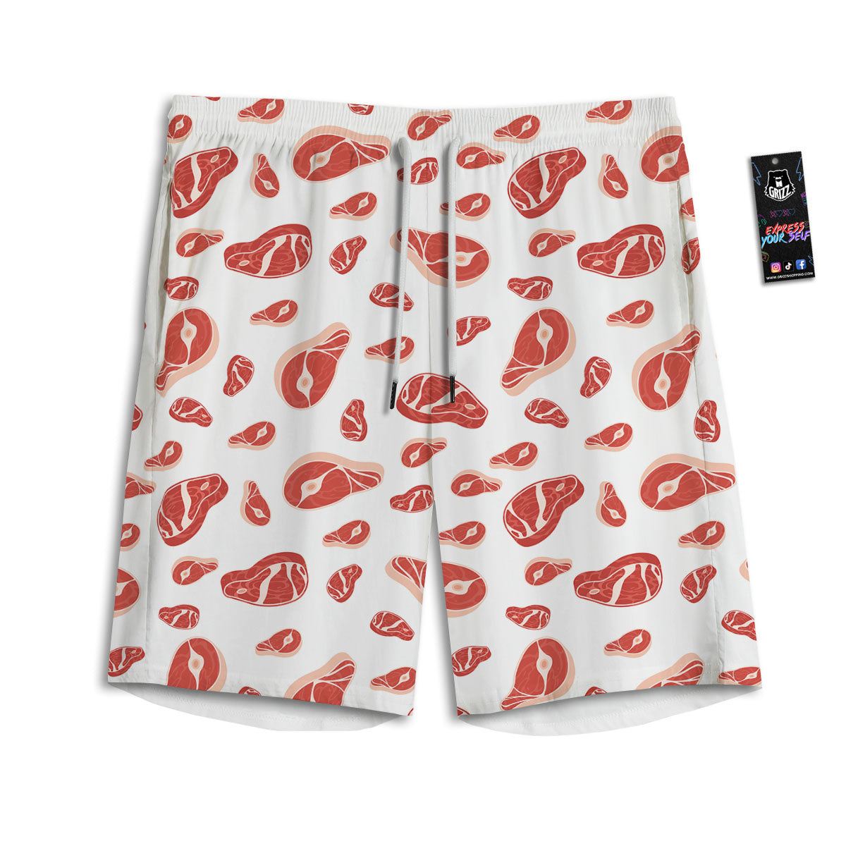 Meat Print Pattern Men's Athletic Shorts