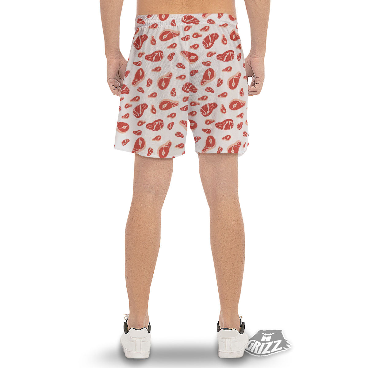 Meat Print Pattern Men's Gym Shorts-grizzshop