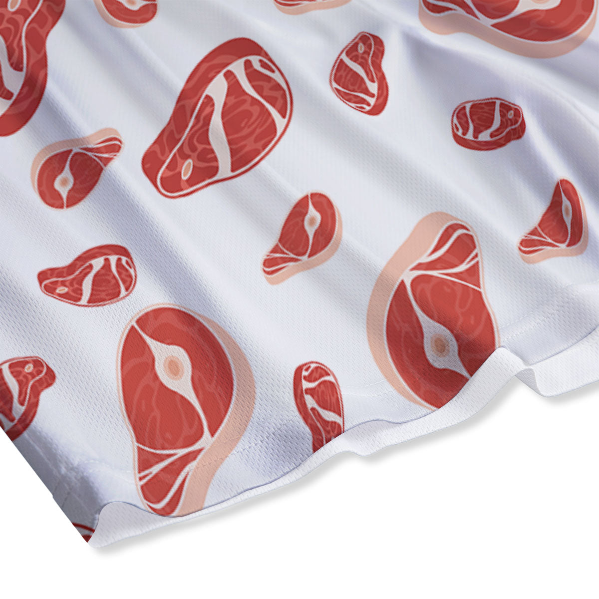 Meat Print Pattern Mesh Shorts-grizzshop